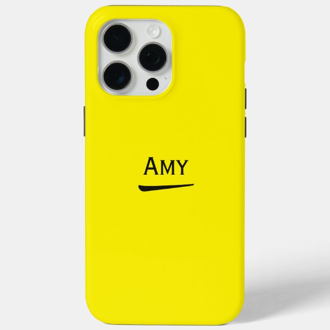 Name Personalized Bright Yellow Case-Mate iPhone Case (Back)