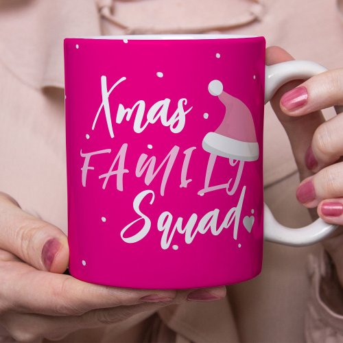 Name personalized Christmas family script pink Coffee Mug