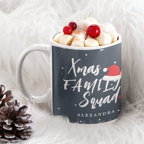 Name personalized Christmas family squad script  Coffee Mug