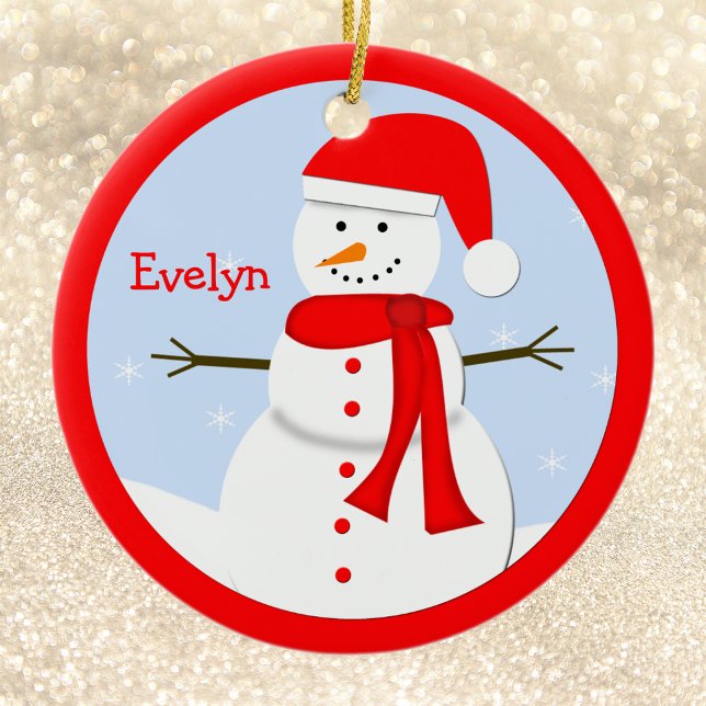 Name Personalized Christmas Snowman Ornament (Creator Uploaded)