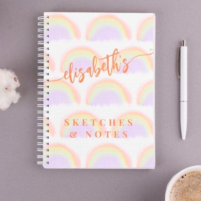 Name personalized colorful pattern sketchbook  notebook (Creator Uploaded)