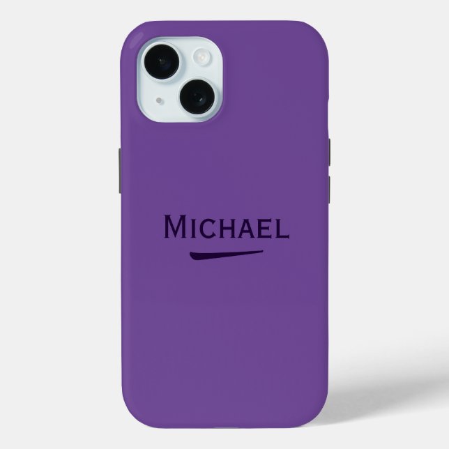 Name Personalized Dark Lavender Case-Mate iPhone Case (Back)