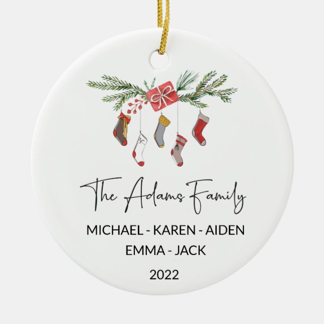 NAME Personalized Family Christmas Ornament (Front)