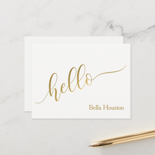 Name Personalized "Hello" Script Postcard (Front/Back In Situ)