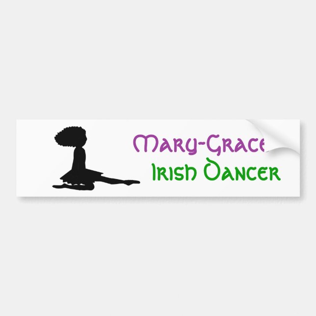Name - PERSONALIZED - Irish Dance Bumper Sticker (Front)