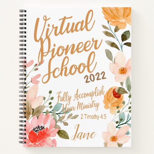 Name Personalized JW Pioneer Service School 2022 Notebook