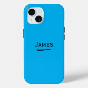 Name Personalized Medium Sky Blue iPhone 15 Case