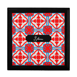 Name Personalized Red Wooden Jewelry Keepsake Box