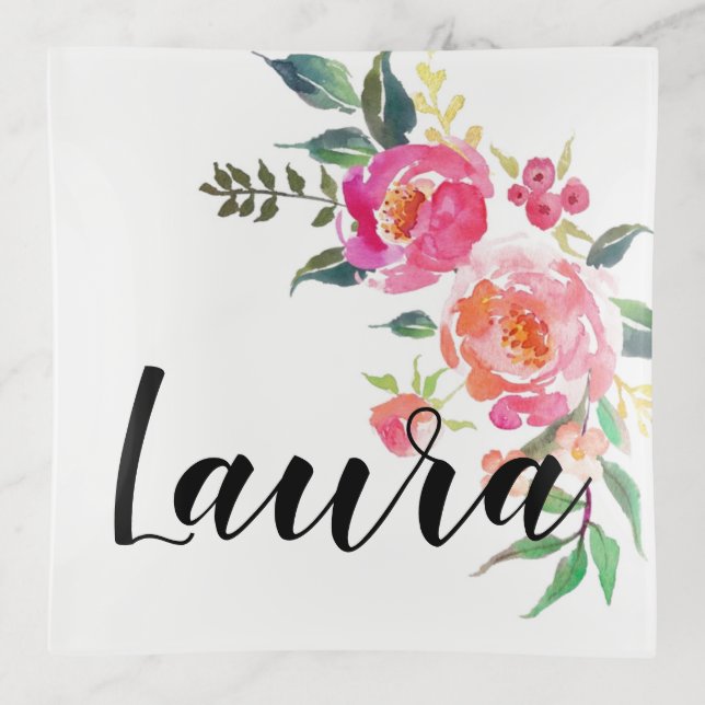 Name Personalized Trinket Tray (Front)