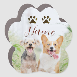 name pet animal dog cat paw simple photo minimal car magnet