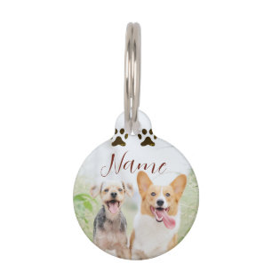 name pet animal dog cat paw simple photo minimal ID tag