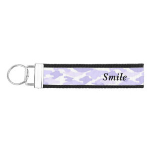 Name Phone Number Custom Camouflage (Purple) Wrist Keychain