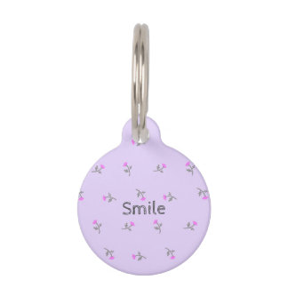Name Phone Number Custom Wild Rose Purple Pet Pet ID Tag