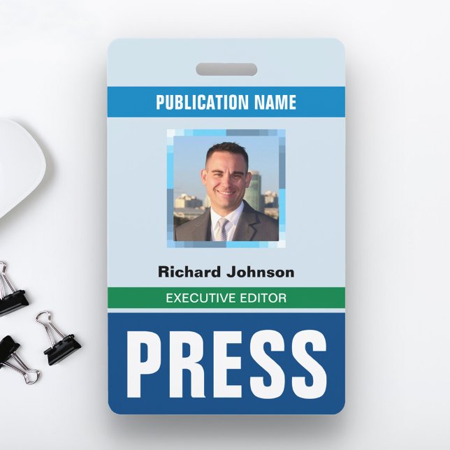 Name Photo Journalist Reporter Press Pass ID Card Badge (Creator Uploaded)