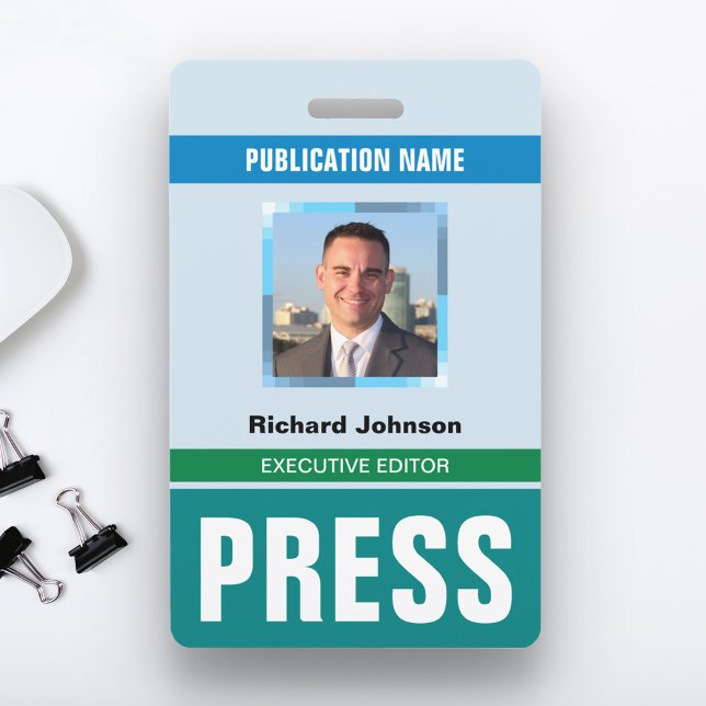 Name Photo Journalist Reporter Press Pass ID Card Badge (Creator Uploaded)