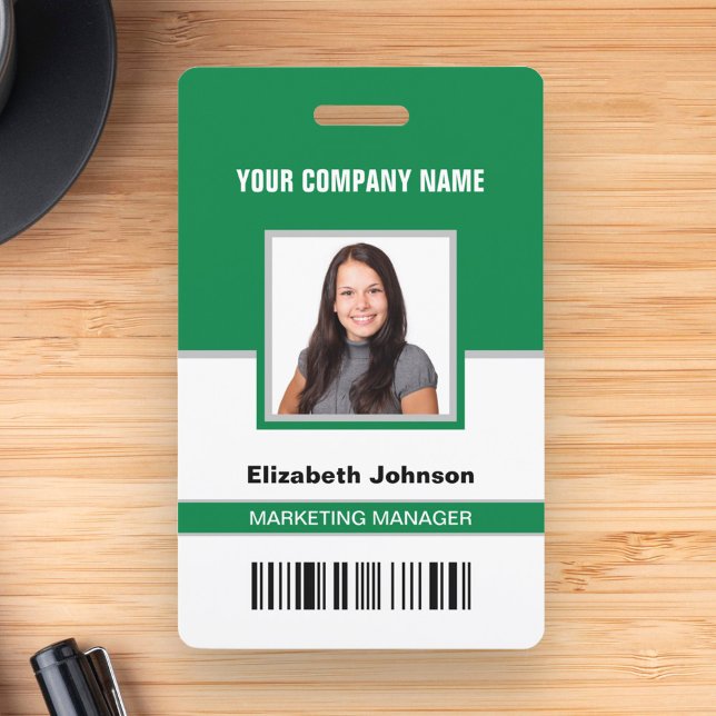 Name Photo Logo Barcode Corporate Employee ID Card Badge (Creator Uploaded)