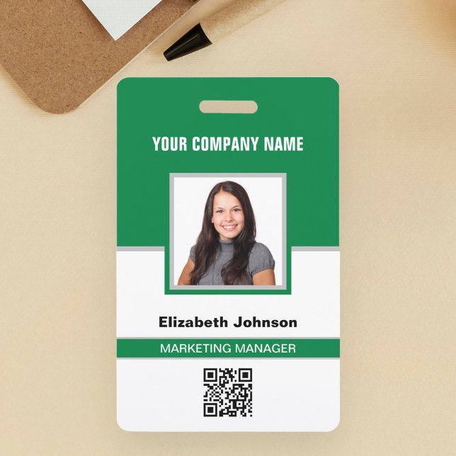 Name Photo Logo QR Code Corporate Employee ID Card Badge (Creator Uploaded)