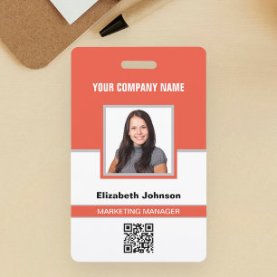 Name Photo Logo QR Code Corporate Employee ID Card Badge