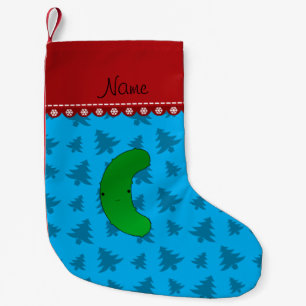 Name pickle sky blue christmas trees small christmas stocking