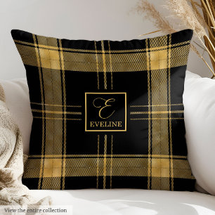 Name Pillow Black Gold Minimalist 50th Birthday