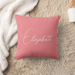 Name Pillow Custom Elegant Trendy Carisma Red