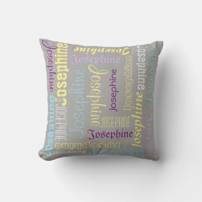 Name  Pillow Personalized Colors  and Fonts (Front)