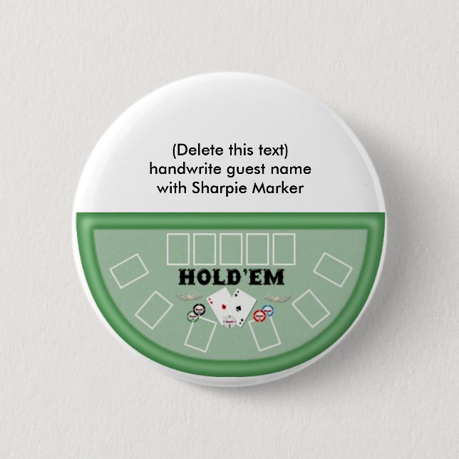 Name Pin Favors for CASINO Night Birthday Party (Front)