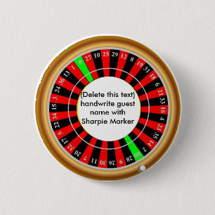 Name Pin Roulette Favors for CASINO Night  Party