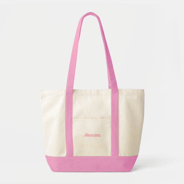 Name Pink Beach Bachelorette  Tote Bag (Front)