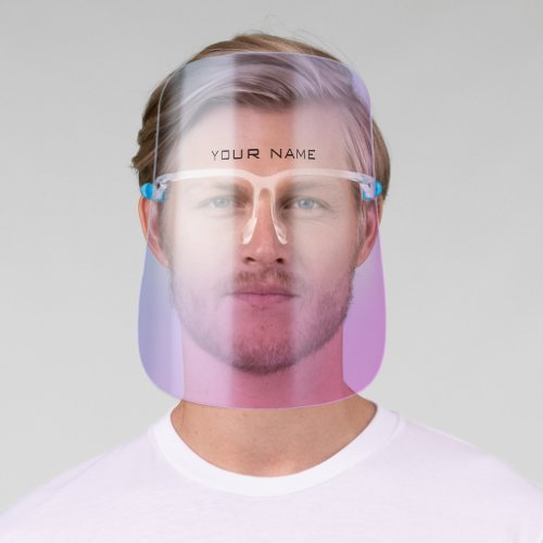 Name Pink  Blue Color Therapy  Covid19  Minimalism Face Shield