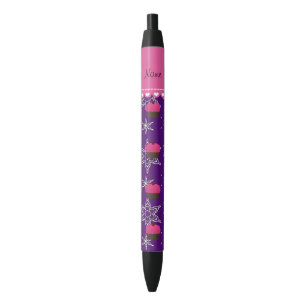 Name pink cupcake indigo purple silver snowflakes pen