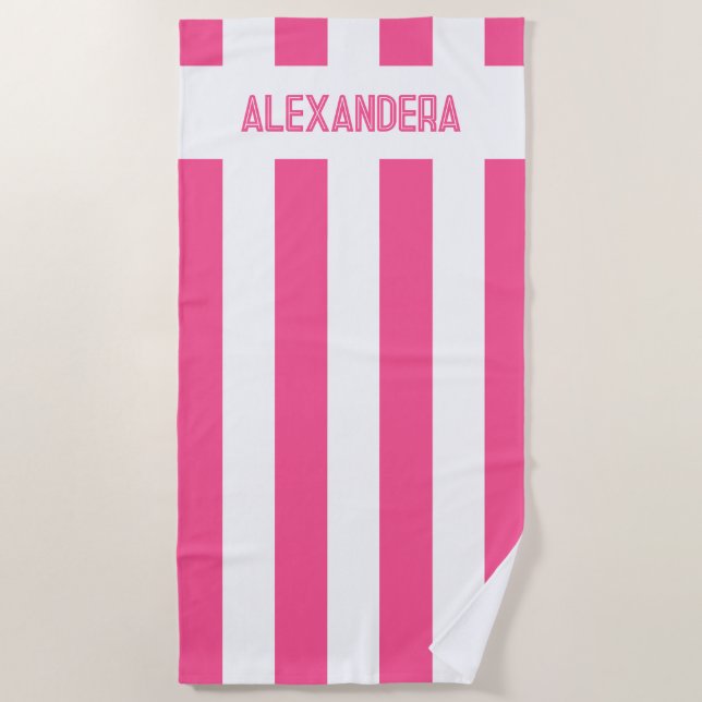 Name Pink Pool Bachelorette Party Beach Towel (Front)
