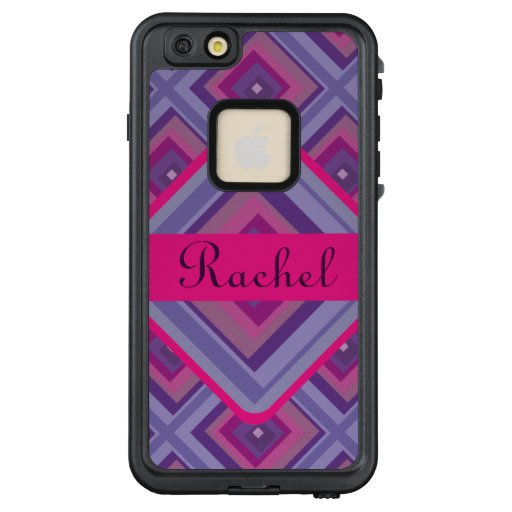 Name Pink Purple Diamond Pattern Checker Pretty  LifeProof FRĒ iPhone 6/6s Plus Case