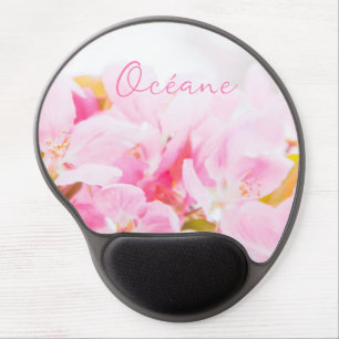 Name Pink Spring Apple Blossoms Gel Mouse Pad