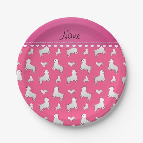 Name pink West Highland White Terrier dogs Paper Plates