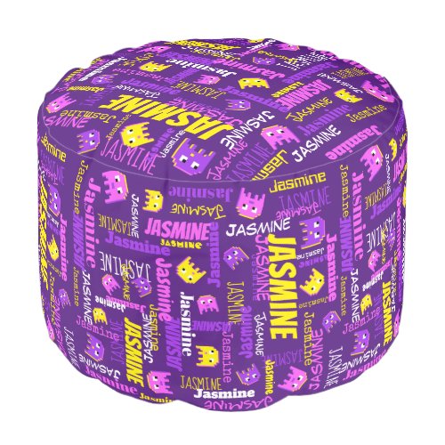 Name pixel monster graphic gamers pink purple pouf