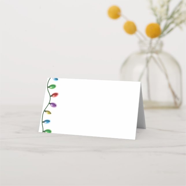 Name Place Card-Christmas Lights Card (Front)