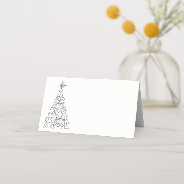 Name Place Card-Christmas Tree Place Card (Front)