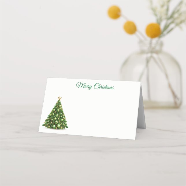 Name Place Card-Christmas Tree Place Card (Front)