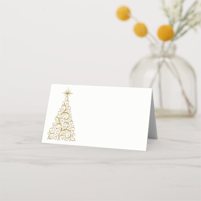 Name Place Card-Christmas Tree Place Card (Front)