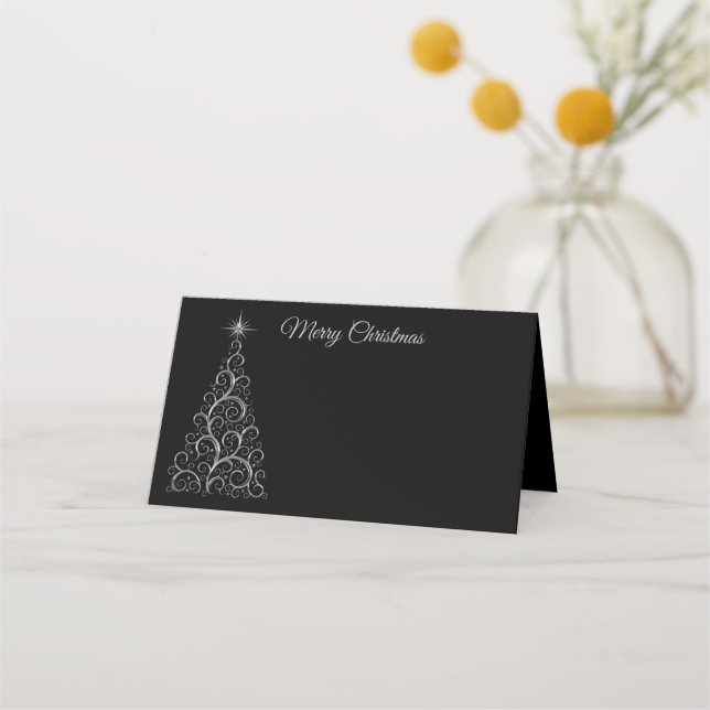 Name Place Card-Christmas Tree Place Card (Front)
