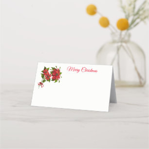 Name Place Card-Poinsettias Card