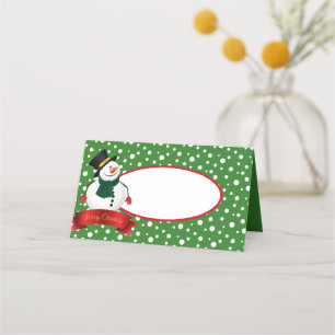Name Place Cards-Christmas Snowman Card
