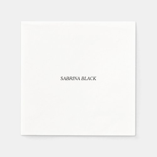 Name Plain Modern Minimalist Simple White Napkins