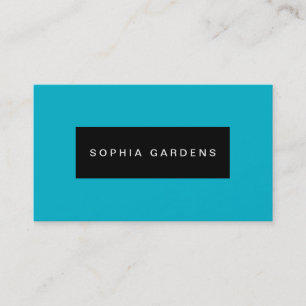 Name Plate - Black on Blue 00b2ca Business Card