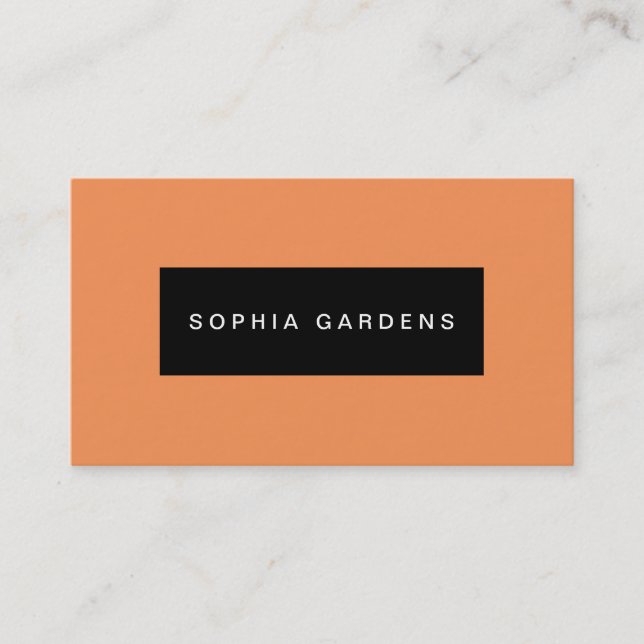 Name Plate - Black on Orange f79256 Business Card (Front)