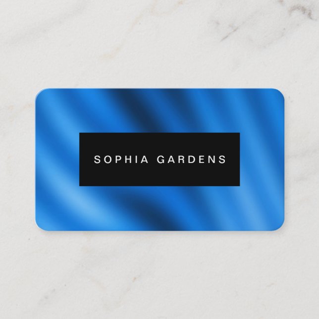 Name Plate -  Blue Gradient Abstract Business Card (Front)