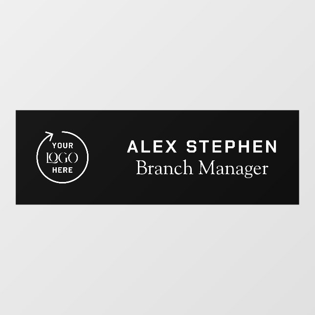 Name Plate | Business Logo Black  Window Cling (Sheet)