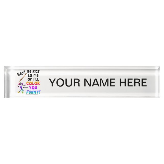 Name Plate - Color You Funny (Front)
