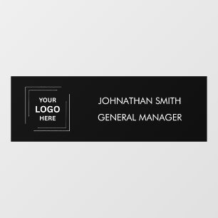 Name Plate Custom Business Logo Black Door Cling